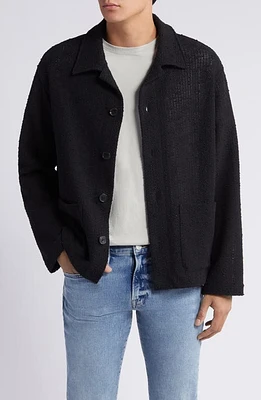 FRAME Open Weave Jacket Ash Black at Nordstrom,