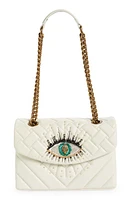 Kurt Geiger London Kensington Eye Quilted Leather Shoulder Bag in Natural at Nordstrom