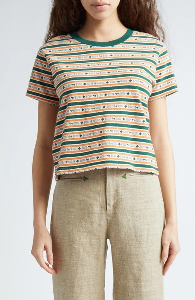 Bode Scottie Jacquard T-Shirt Green at Nordstrom,