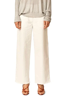 Interior The Clarice Fray Hem Carpenter Pants Grey at Nordstrom,