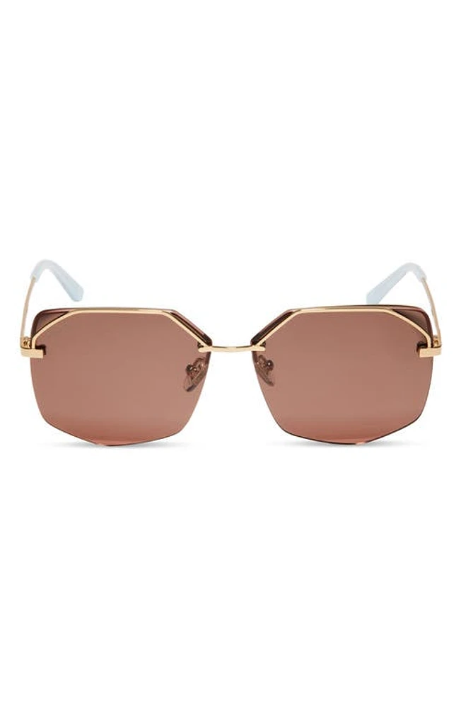 DIFF Bree 62mm Square Sunglasses in Gold/Brown at Nordstrom