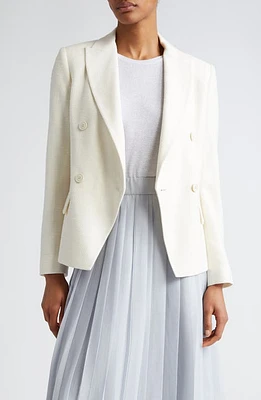 Eleventy Double Breasted Crosshatch Cotton Blend Blazer Ivory at Nordstrom, Us