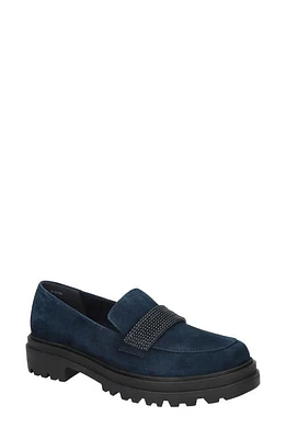 Bella Vita Paz Lug Loafer Navy Suede Leather at Nordstrom,