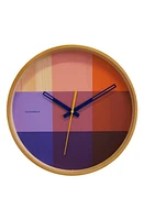 CLOUDNOLA Riso Wooden Wall Clock in Red/Blue at Nordstrom