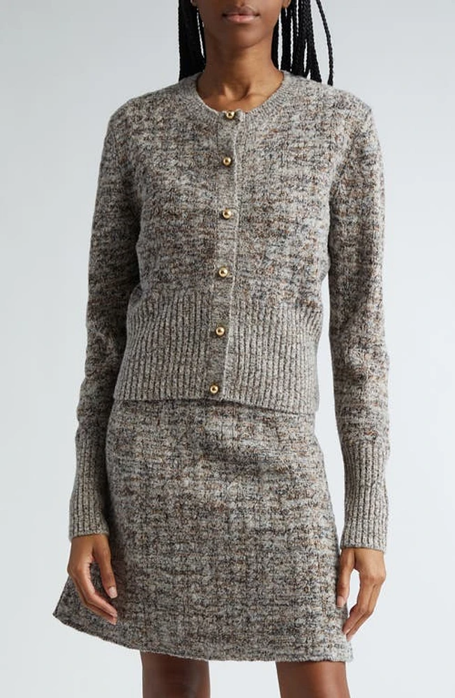 Stella McCartney Heathered Wool Blend Cardigan 8490 - Multicolor 1 at Nordstrom,