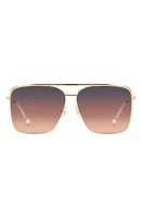 Isabel Marant Wild Metal 62mm Gradient Oversize Rectangular Sunglasses in Rose Gold/Grey at Nordstrom