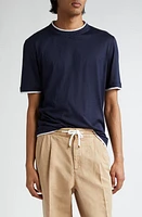 Brunello Cucinelli Tipped Silk & Cotton T-Shirt at Nordstrom,