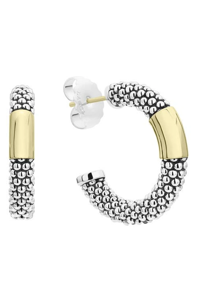 LAGOS 18k Gold Bar Caviar Hoop Earrings in Silver at Nordstrom