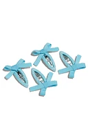 Chunks Set of 4 Mini Bow Barrettes in Baby Blue at Nordstrom