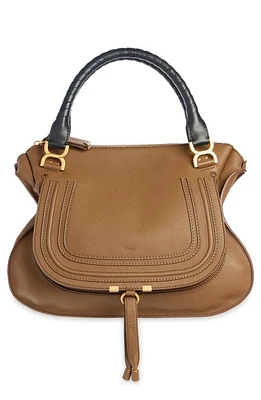 Chloé Large Marcie Leather Satchel in Palm Brown 299 at Nordstrom