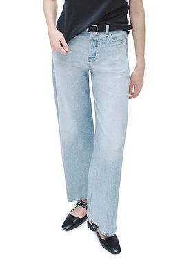 rag & bone Miramar Sofie Trompe L'Oeil Printed Denim High Waist Wide Leg Jeans Meadowblue at Nordstrom,