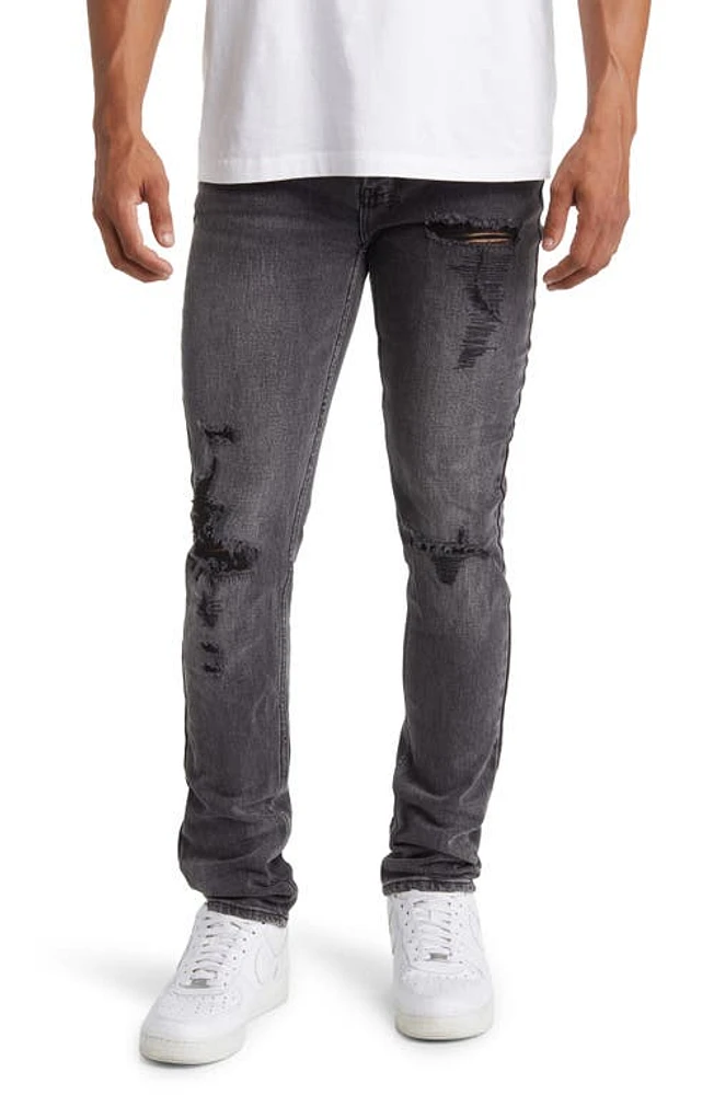 Ksubi Van Winkle Angst Trashed Ripped Stretch Skinny Jeans Black at Nordstrom, X R