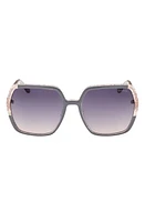 GUESS 56mm Square Sunglasses in Grey /Gradient Smoke at Nordstrom