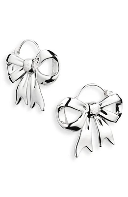 Sandy Liang Monyo Bow Hoop Earrings in Sterling Silver at Nordstrom