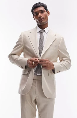 Topman Skinny Fit Pickstitch Sport Coat Stone at Nordstrom,