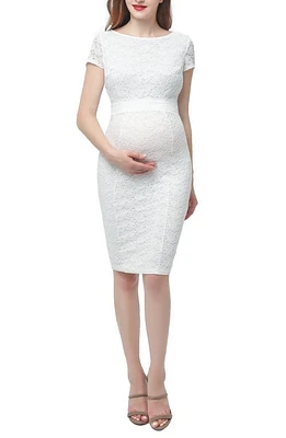 Kimi and Kai Lyanna Lace Body-Con Maternity Dress White at Nordstrom,