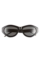 Casablanca Logo Plaque Oval Sunglasses in Black at Nordstrom