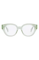 CELINE 51mm Bold Optical Glasses in Shiny Light Green at Nordstrom