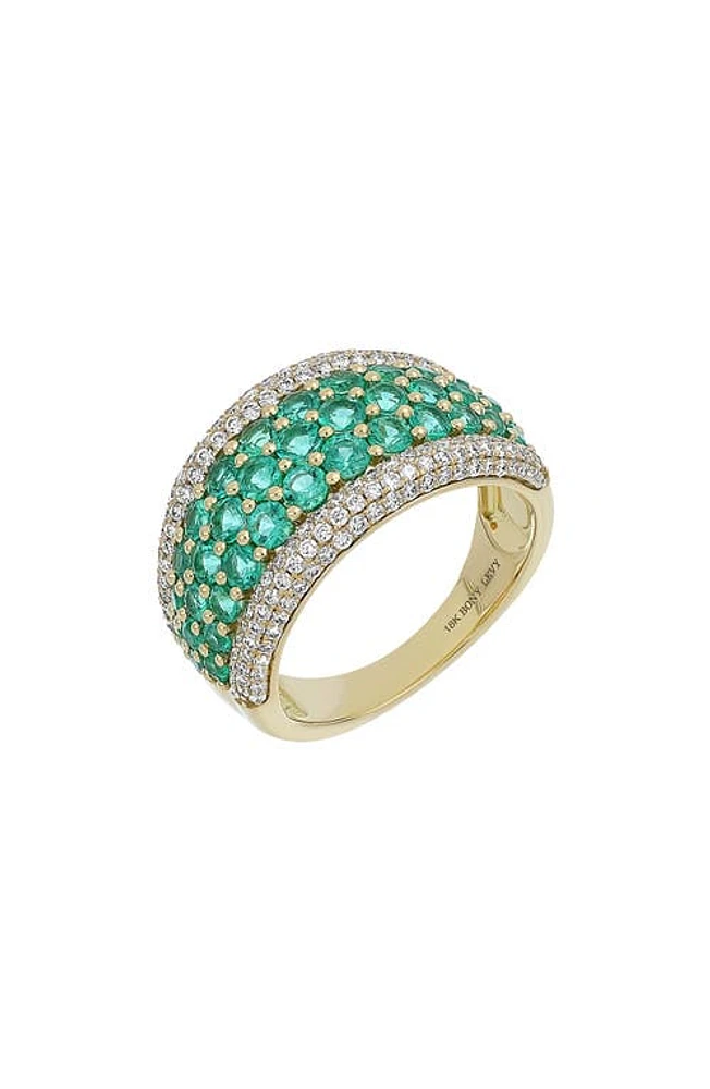 Bony Levy El Mar Wide Ring in 18K Y Gold - Diamond Emerald at Nordstrom, Size 6.5