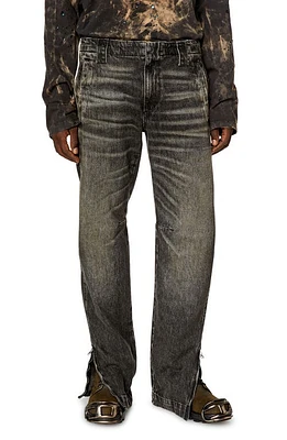 DIESEL D-Gene Zip Cuff Straight Leg Jeans Black at Nordstrom,