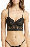 Bluebella Eleanora Lace & Satin Underwire Bustier Black at Nordstrom,