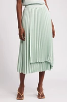 Nordstrom Pleated Asymmetric Hem Midi Skirt at Nordstrom,