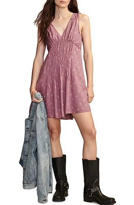 Lucky Brand Print Smocked Sleeveless Minidress Berry Multi at Nordstrom,