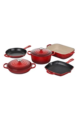 Le Creuset Signature 7-Piece Enameled Cast Iron Set in Cerise at Nordstrom