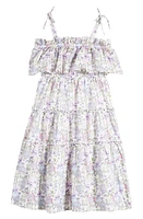 bcbg Kids' Strap Dress White/Purple Multi at Nordstrom,