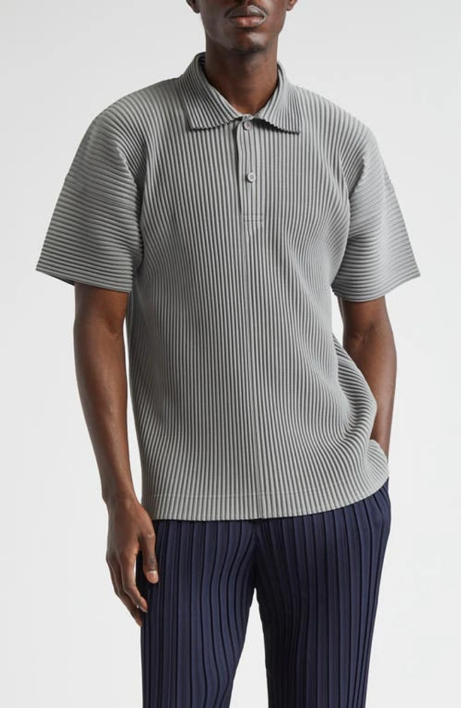 Homme Plissé Issey Miyake Pleated Polo Warm Gray at Nordstrom,