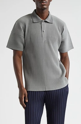 Homme Plissé Issey Miyake Pleated Polo Warm Gray at Nordstrom,