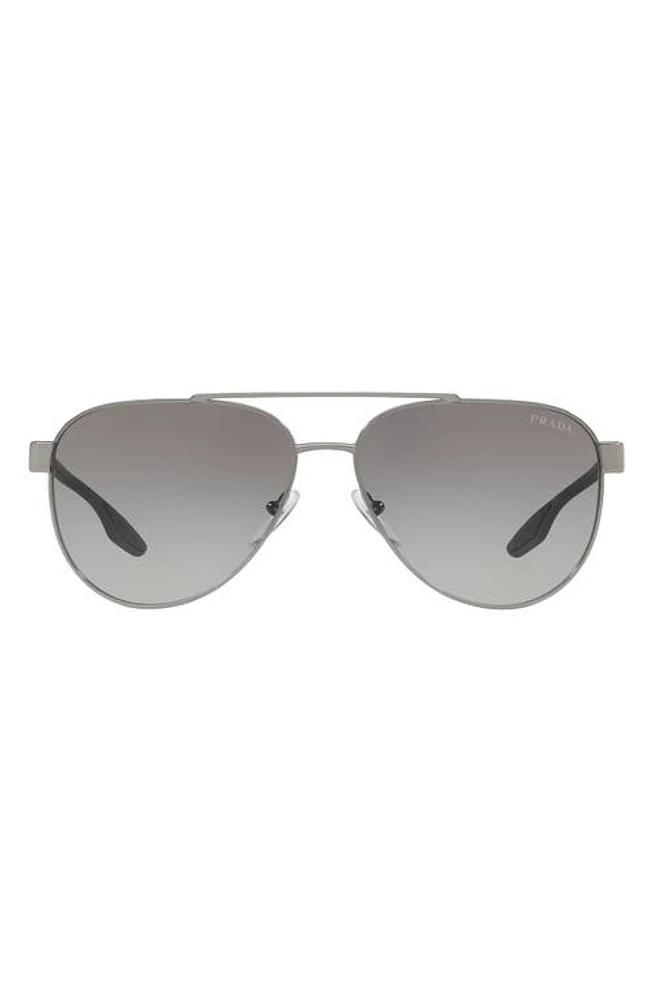 PRADA SPORT 58mm Gradient Pilot Sunglasses in Dark Gunmetal at Nordstrom