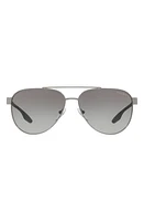 PRADA SPORT 58mm Gradient Pilot Sunglasses in Dark Gunmetal at Nordstrom