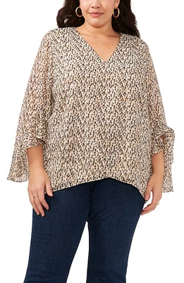 Vince Camuto V-Neck Flutter Sleeve Top Rich Cream at Nordstrom,