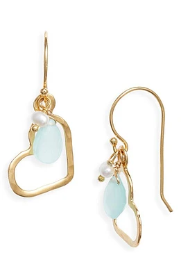 ki-ele Small Seafoam Heart Drop Earrings in Gold at Nordstrom