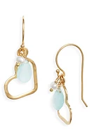 ki-ele Small Seafoam Heart Drop Earrings in Gold at Nordstrom