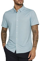 7 Diamonds Morris Geo Print Short Sleve Performance Button-Up Shirt at Nordstrom,