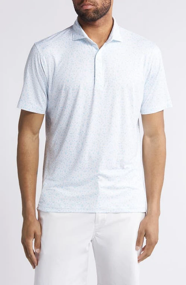 johnnie-O Stag Night Print Performance Polo Permafrost at Nordstrom,