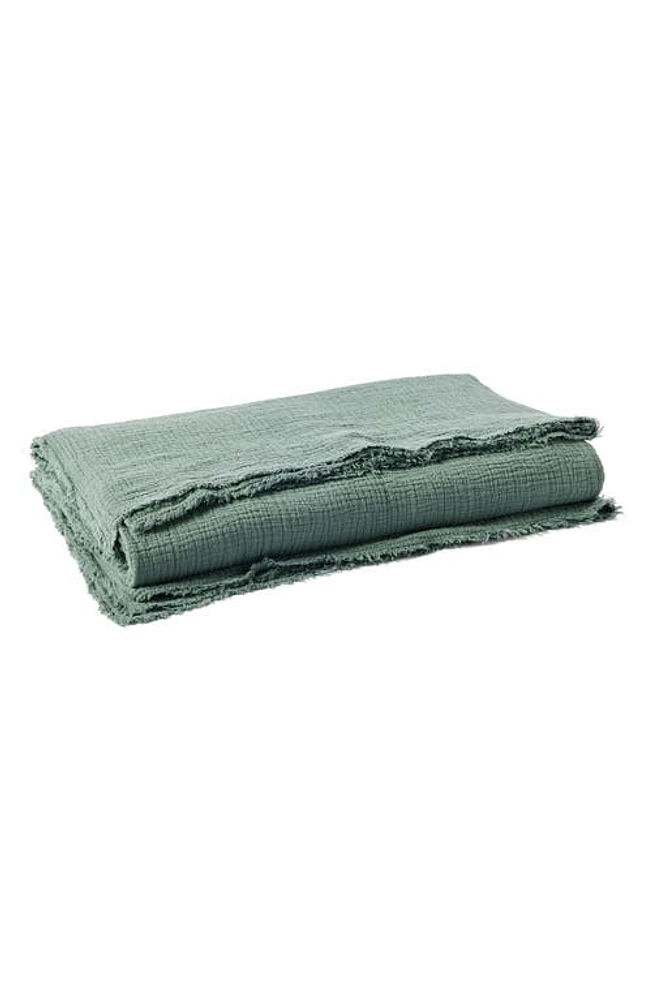 Coyuchi Topanga Organic Cotton Matelassé Blanket in Juniper at Nordstrom