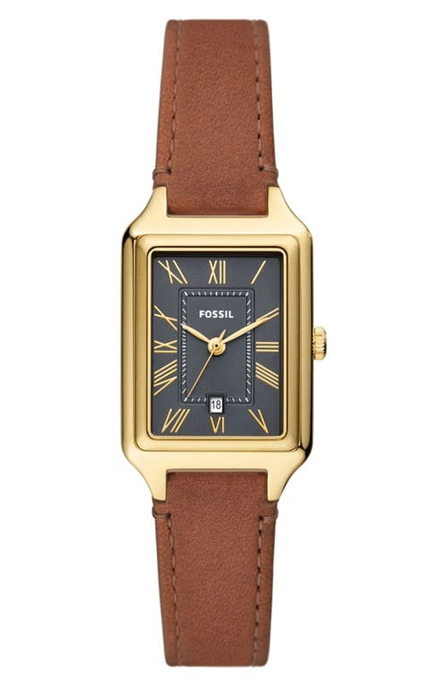 Fossil Raquel Leather Strap Watch, 23mm in Brown at Nordstrom