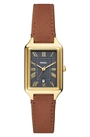 Fossil Raquel Leather Strap Watch, 23mm in Brown at Nordstrom