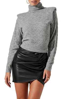 ASTR the Label Pointelle Sweater Light Grey at Nordstrom,