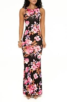 JLUXLABEL Front and Center Floral Sleeveless Dress Black at Nordstrom,