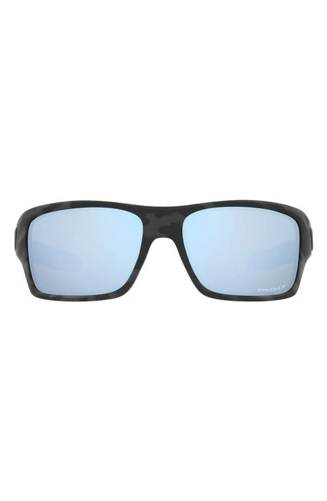 Oakley Turbine 65mm Polarized Oversize Square Sunglasses in Rubber Black at Nordstrom