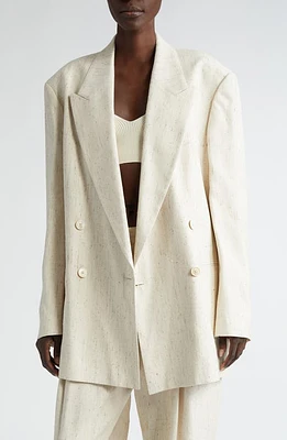 Dries Van Noten Loose Fit Double Breasted Blazer Ecru 5 at Nordstrom,