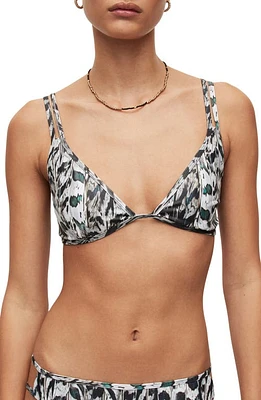 AllSaints Heidi Ines Triangle Bikini Top White Mono at Nordstrom,