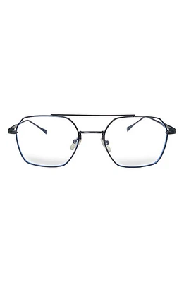 Fifth & Ninth Loki 51mm Geometric Blue Light Blocking Glasses in Black/Clear at Nordstrom