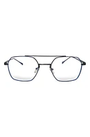 Fifth & Ninth Loki 51mm Geometric Blue Light Blocking Glasses in Black/Clear at Nordstrom