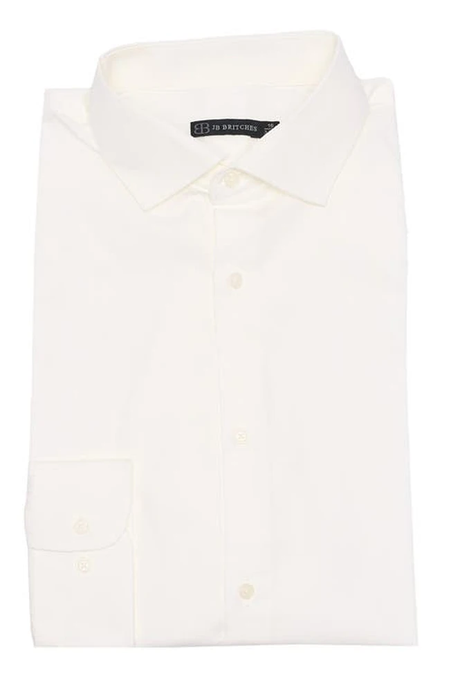 JB Britches Poplin Weave Dress Shirt Ivory at Nordstrom,