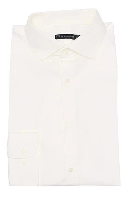 JB Britches Poplin Weave Dress Shirt Ivory at Nordstrom,